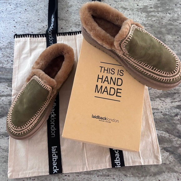 laidback london Jun 4.0. Slippers Fern Suede Beige - Picture 1 of 3